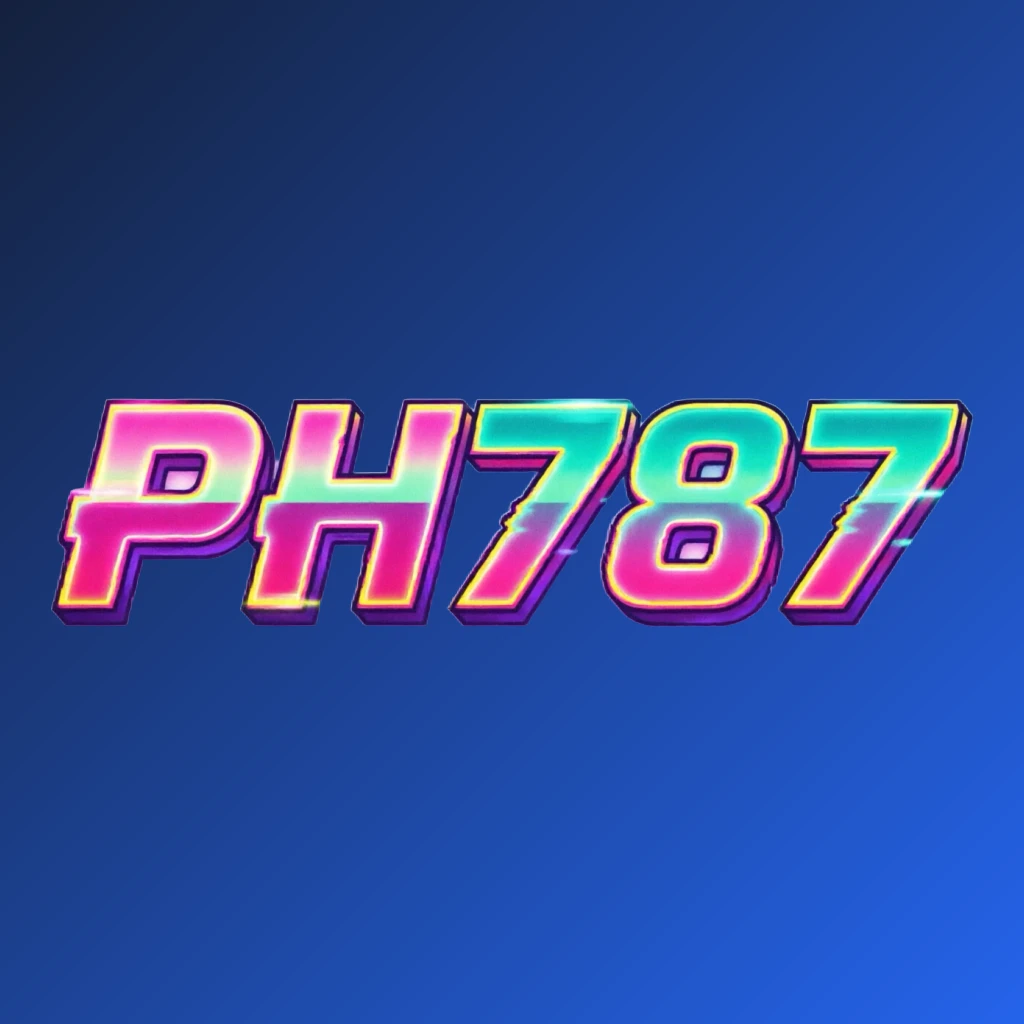 Bold arcade-style PH787 logo with chunky retro typography in bright pink, turquoise, yellow, and purple colors creating a vibrant gaming atmosphere on a transparent background